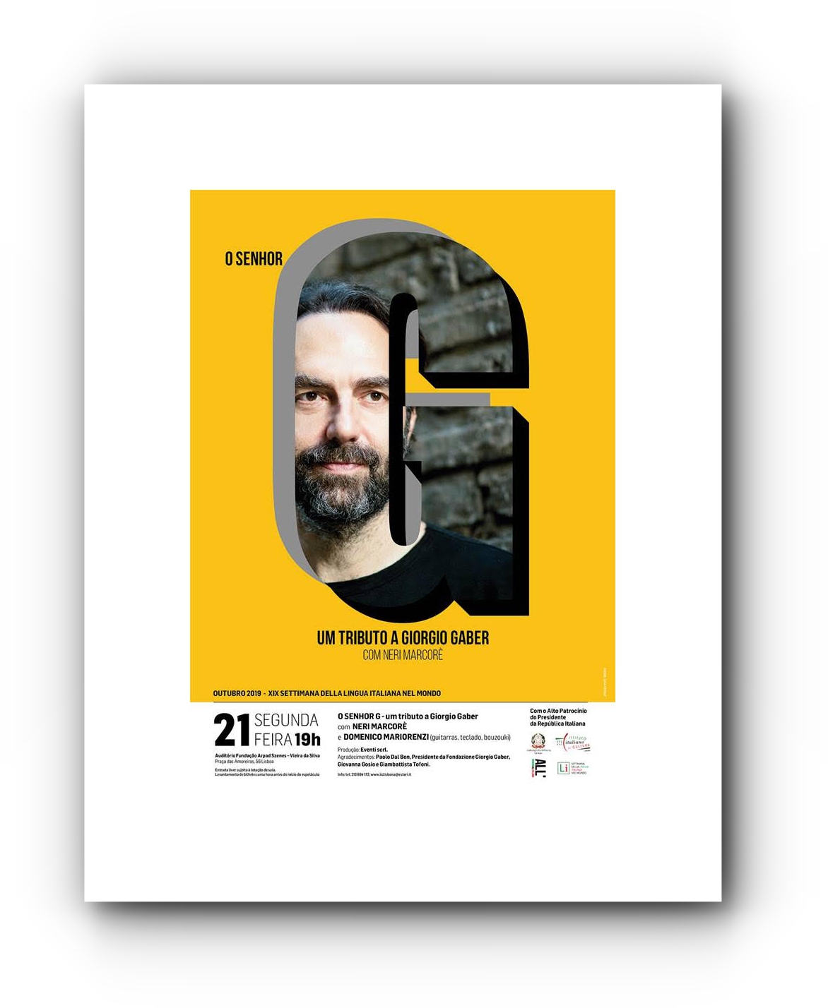 Settimana della lingua italiana: a Lisbona con Neri Marcoré un omaggio a Giorgio Gaber